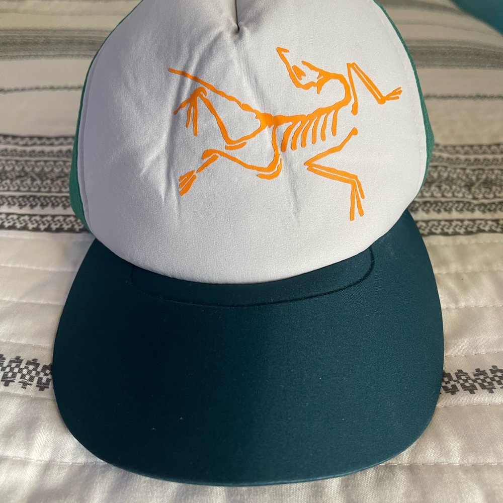Arc'teryx Bird Logo Trucker Hat White Green Orange